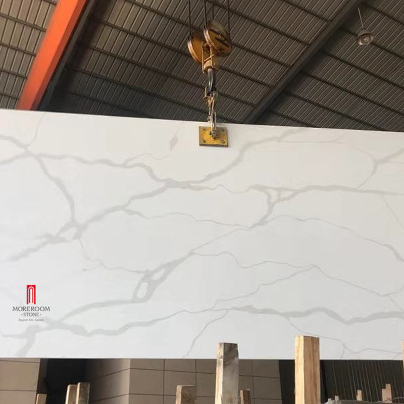 Wholesale Marble Look Quartz Stone Slab Kitchen Countertop, Bench Top