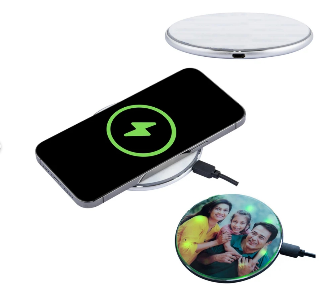 Sublimation Blank Wireless Chargers Printable Tempered Glass Custom Phone Chargers