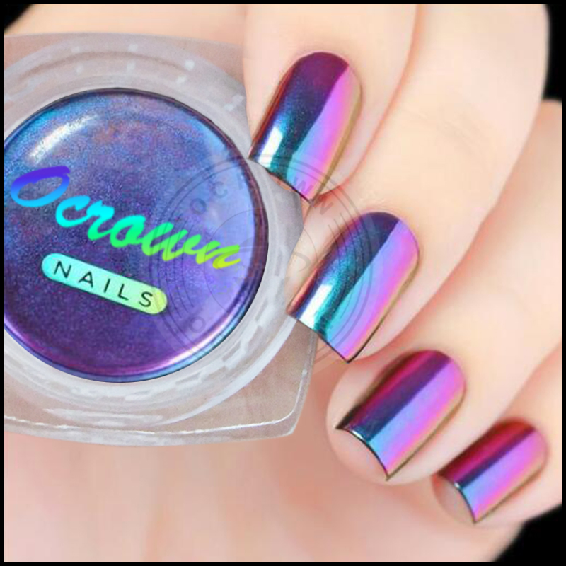 Aurora Rainbow Chrome Mirror Mermaid Acrylic Pigment Powder for Nails