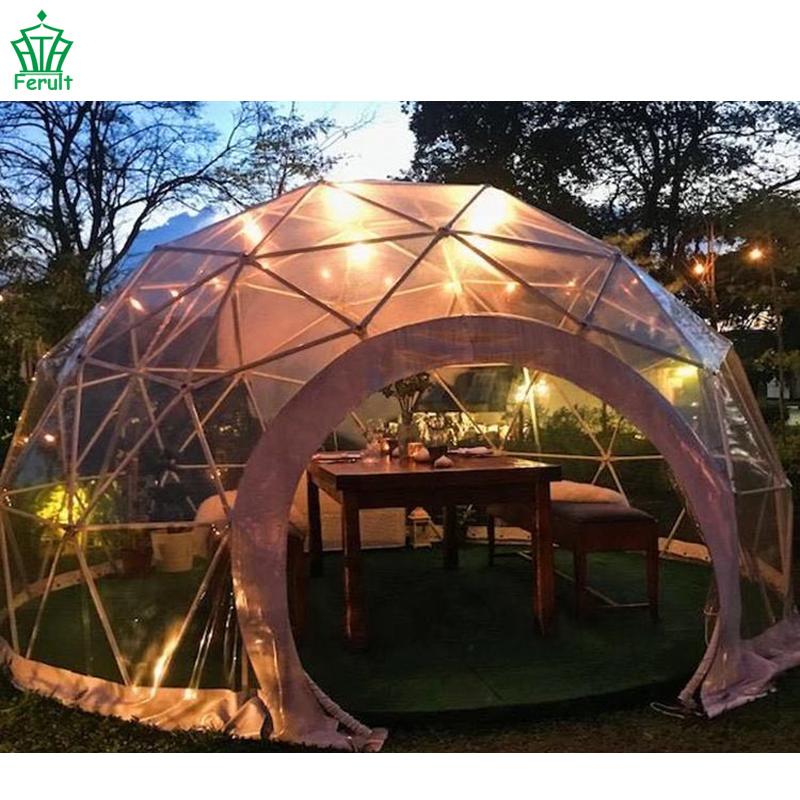 Small Dome 3m 4m 5m Coffee Shop Restaurant Clear Dome Tent with LED Lighting