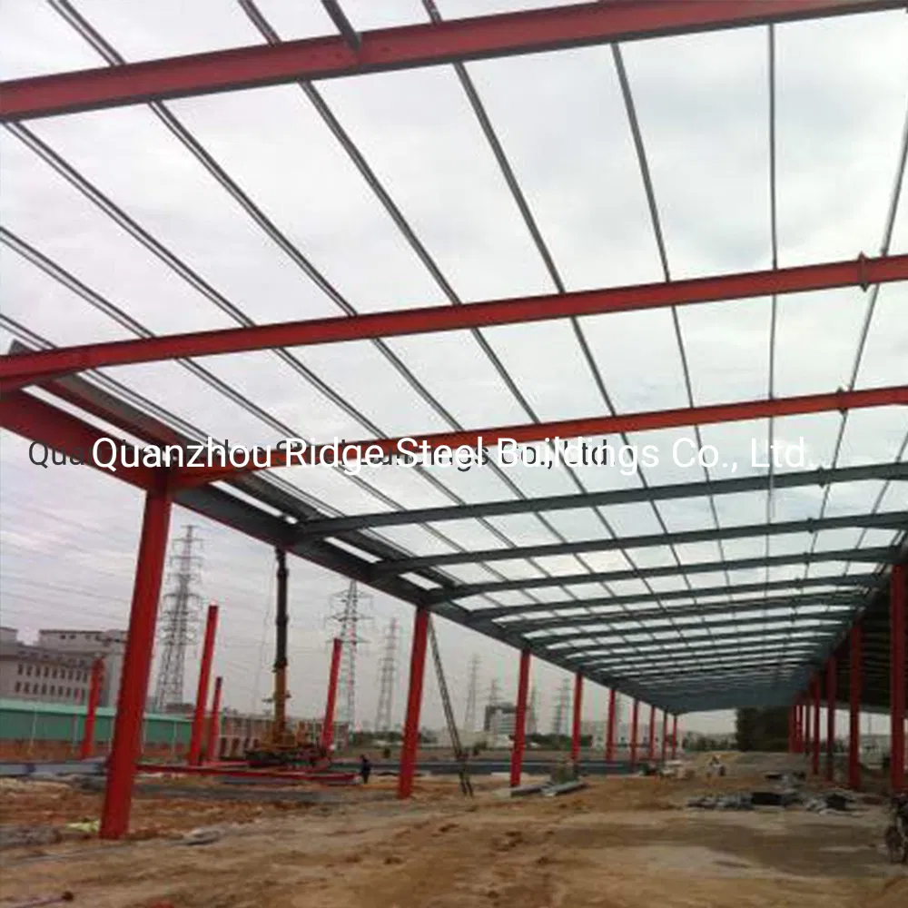 Welded H Column Slope Roof Steel Structure Building Workshop