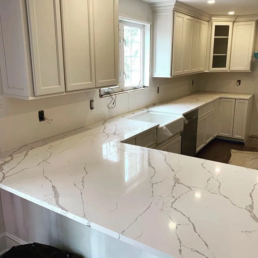 OEM Factory Artificial Stone White Stone Artificial Quartz Used Prefabricated Building for Kitchen and Bathroom and Wall and Floor and Countertop and Vanity Top