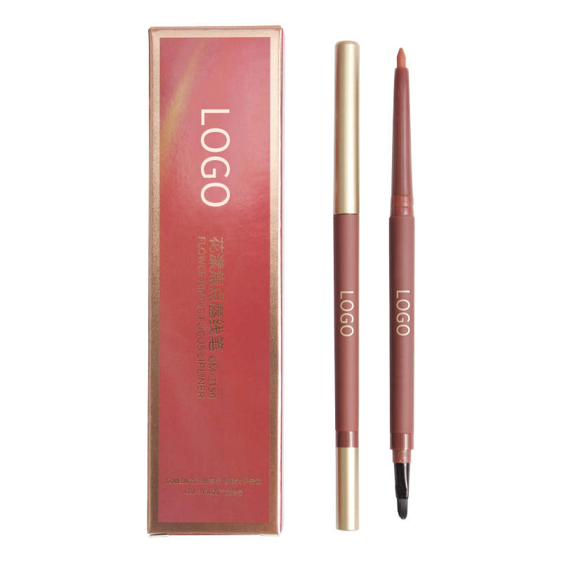 Ditong Private Label High Pigment Long Lasting Matte Nude Lipliner Pencil with Brush