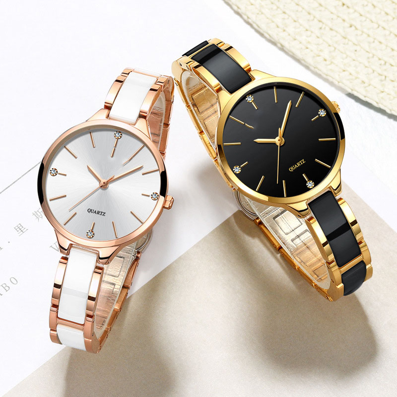 New Europe and The United States Simple Fashion Rhinestone Ceramic Waterproof Watch