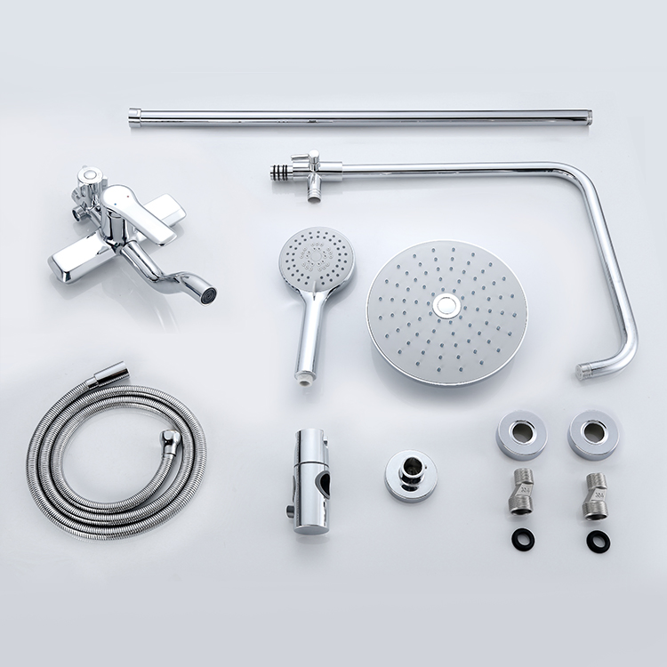 Wall Mounted Bathroom Faucet Stainless Steel Rainfall Shower Set