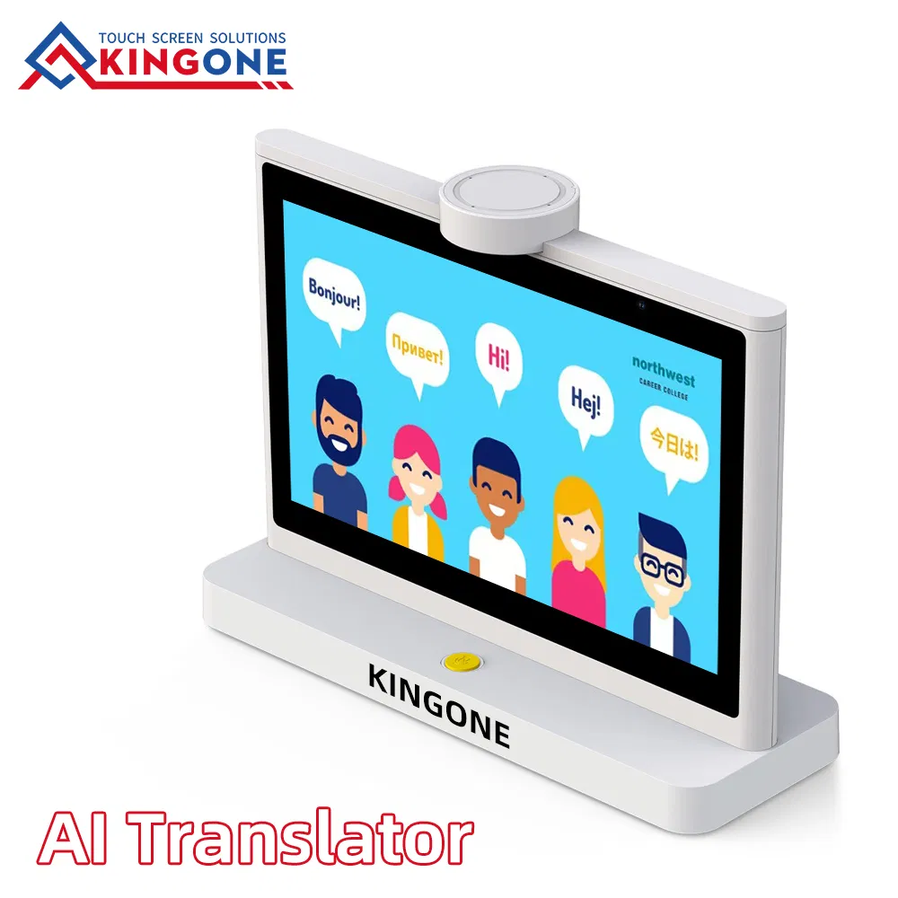 Kingone Smart Ai Translator 10 Inch Dual Screen Android System IPS Touch Display 4G WiFi Face to Face Voice Translation