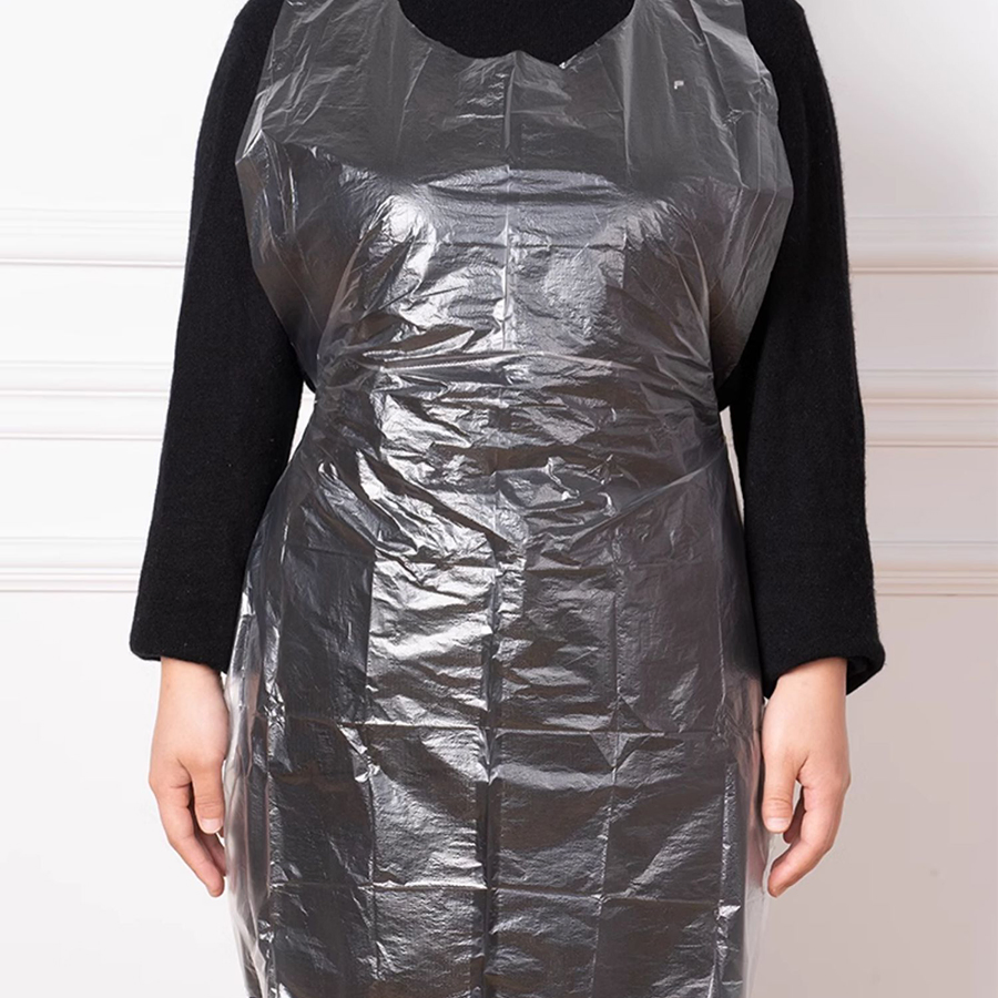 Custom Waterproof Oilproof Disposable PE Plastic Sleeveless Aprons for Cleaning Cooking Hair-Dyeing