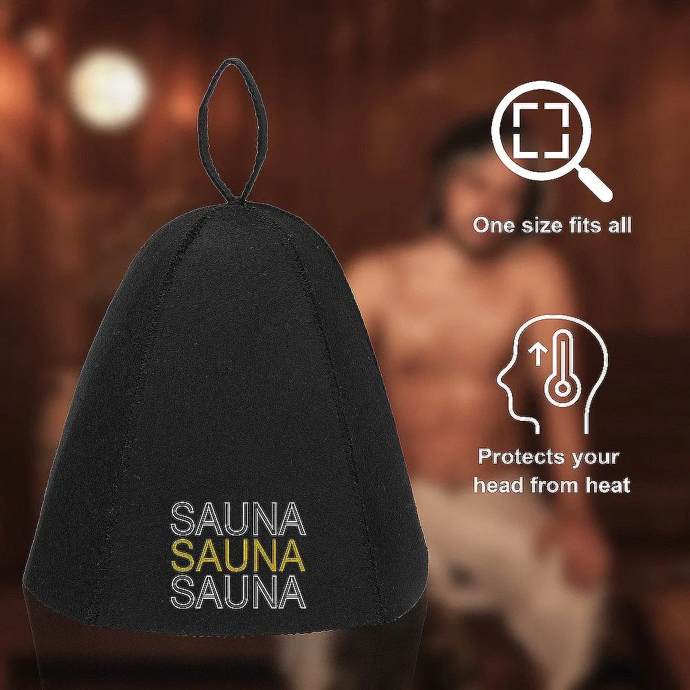 Sauna Hat for Women and Men, 100% Wool Handmade Premium Banya Hat, Protect Hair and Stay in Sauna Longer, Enhance Sauna Benefits & Regulate