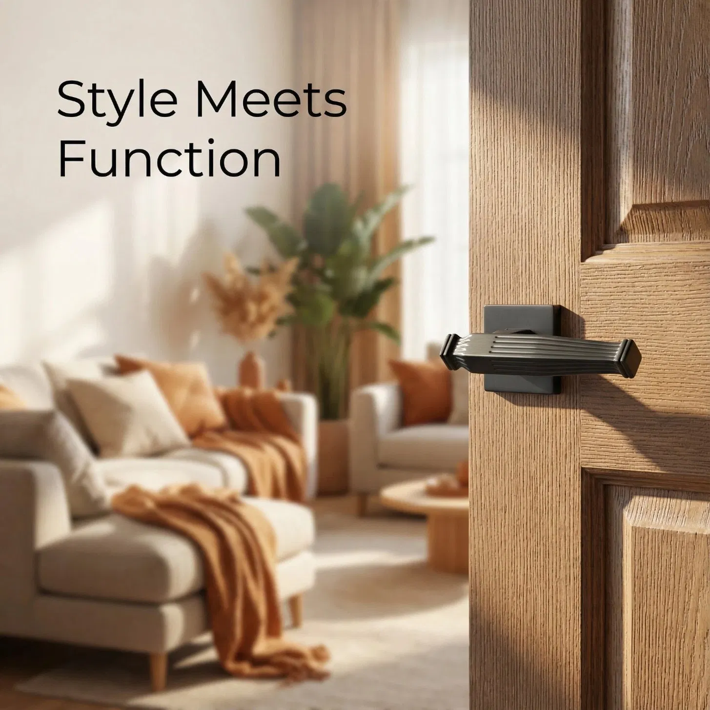 Modern Design Zinc Alloy Bathroom Door Hardware Split Type Interior Pull Lever Door Handle