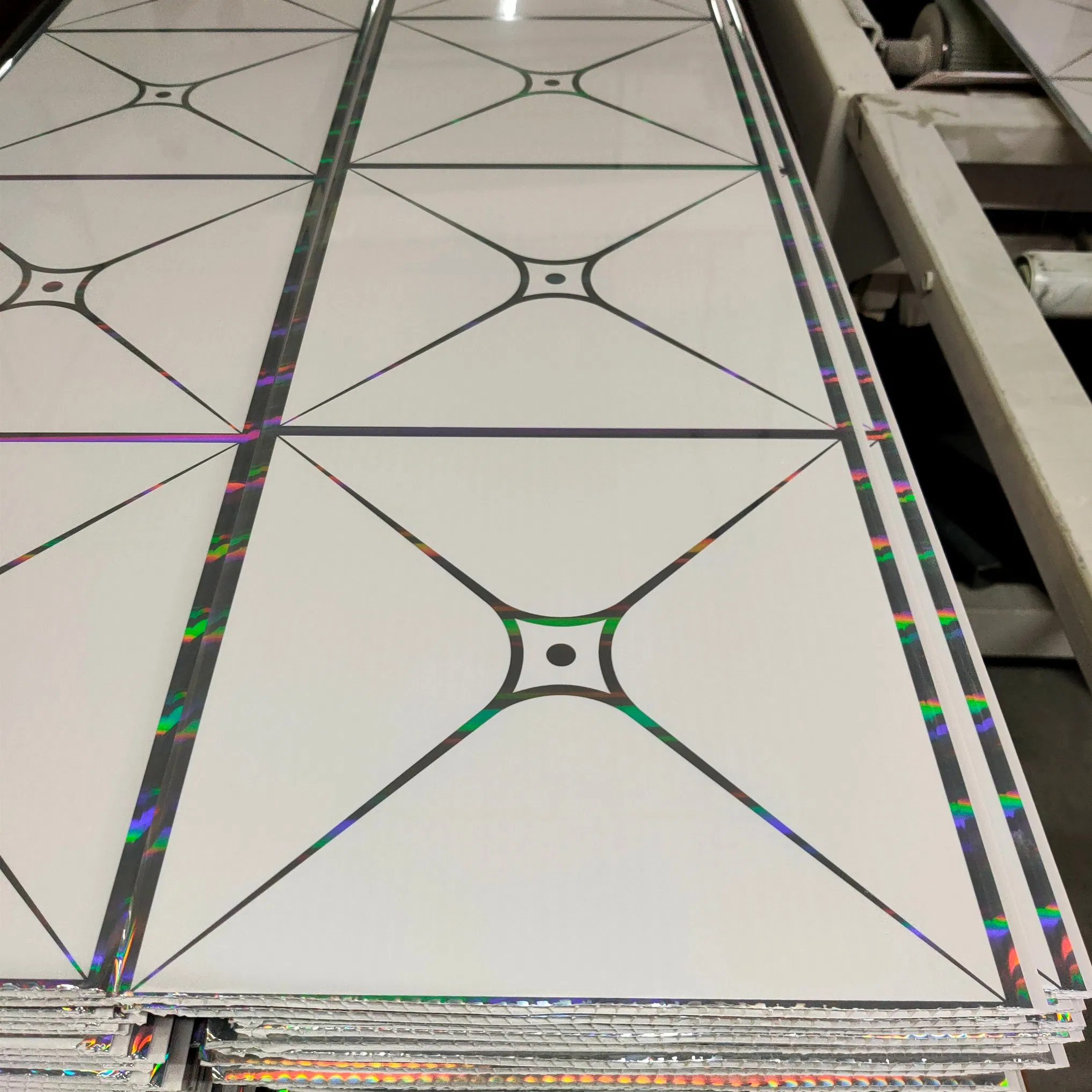 Laser PVC Ceiling Panel Squared Pattern for Home House Roof Decoration Building Material Ceiling Board PVC Sheet