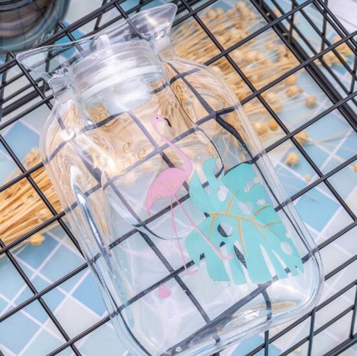New Style Transparent Cartoon PVC Water Injection Hot Water Bottle