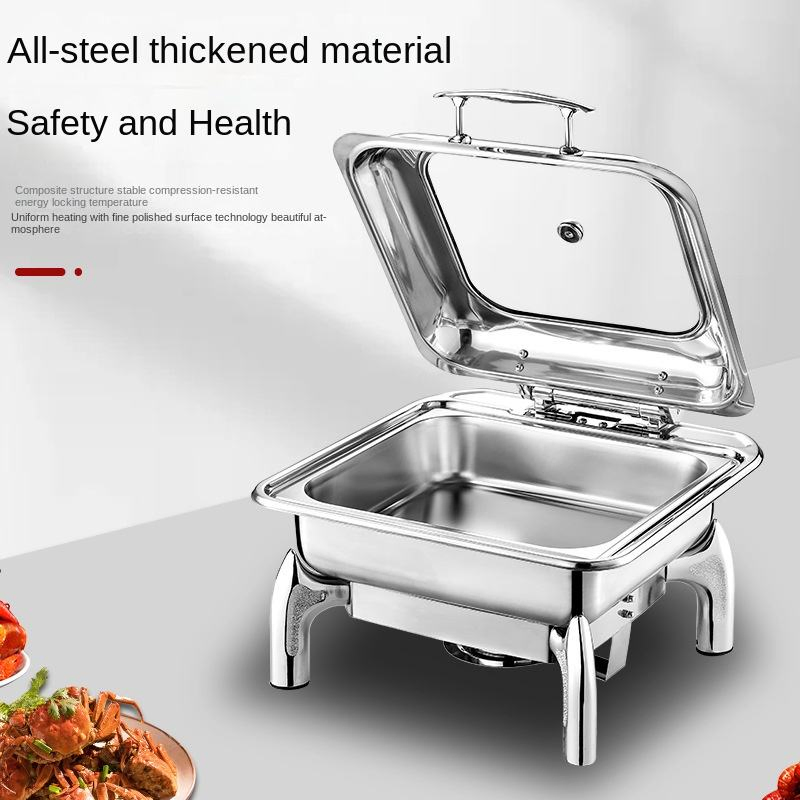 Tableware Essential Hydraulic Hotel Buffet Stove with Stainless Steel Visual Insulation Electric Alcohol Heating Buffet Stove