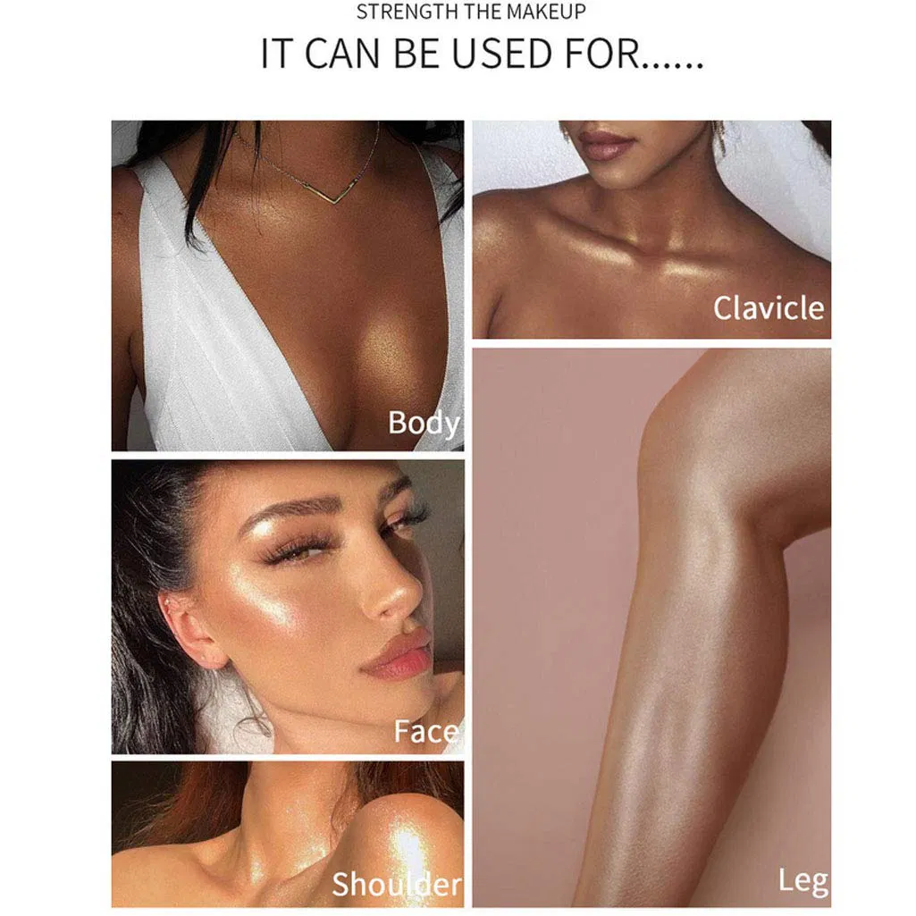 Beauty Cosmetics Waterproof Shimmer Oil Highlighter Makeup for Women Body Shimmer Lotion