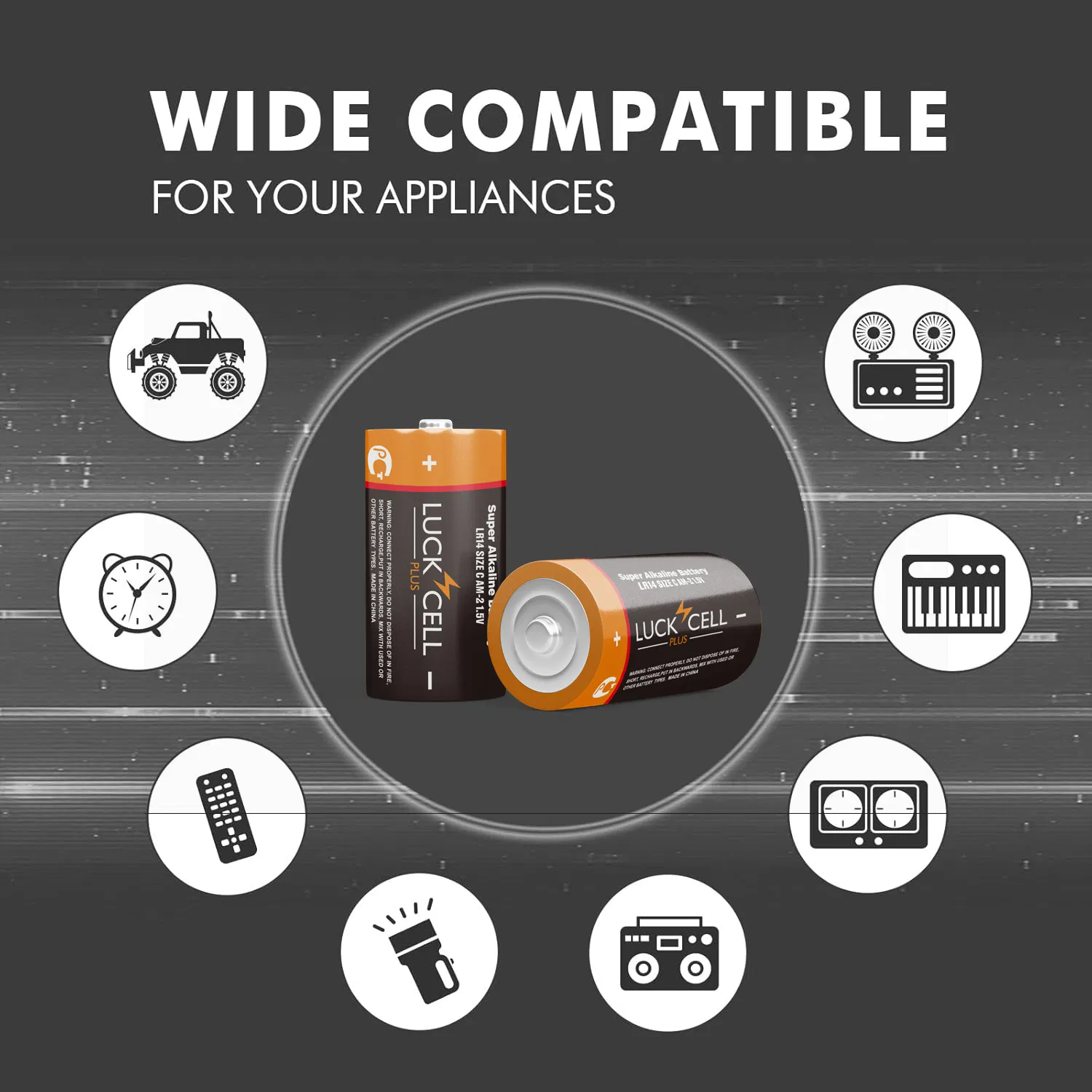 Батарейка алкалиновая LR14 (C) 1.5V LUCKCELL