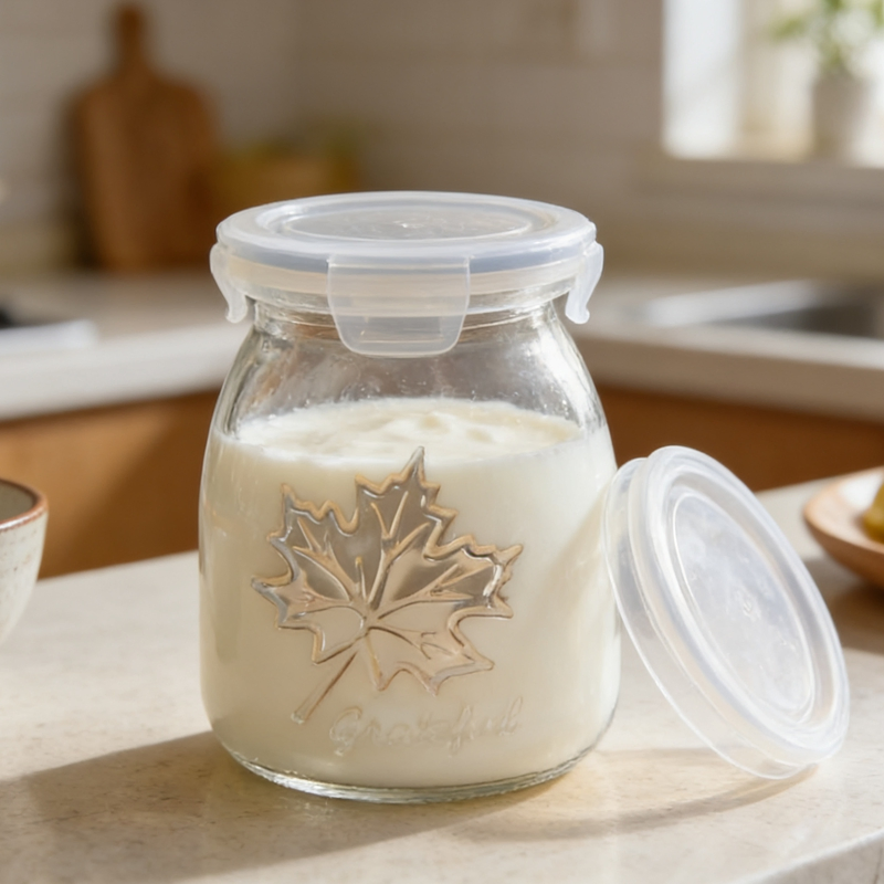 Budding Glass Jar of Food Packaging Bottle