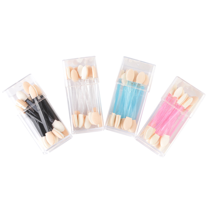 Eyeshadow Applicators with Container, Disposable Dual Sides Eyeshadow Brushes, Eyeshadow Sponge Applicator Makeup Applicators