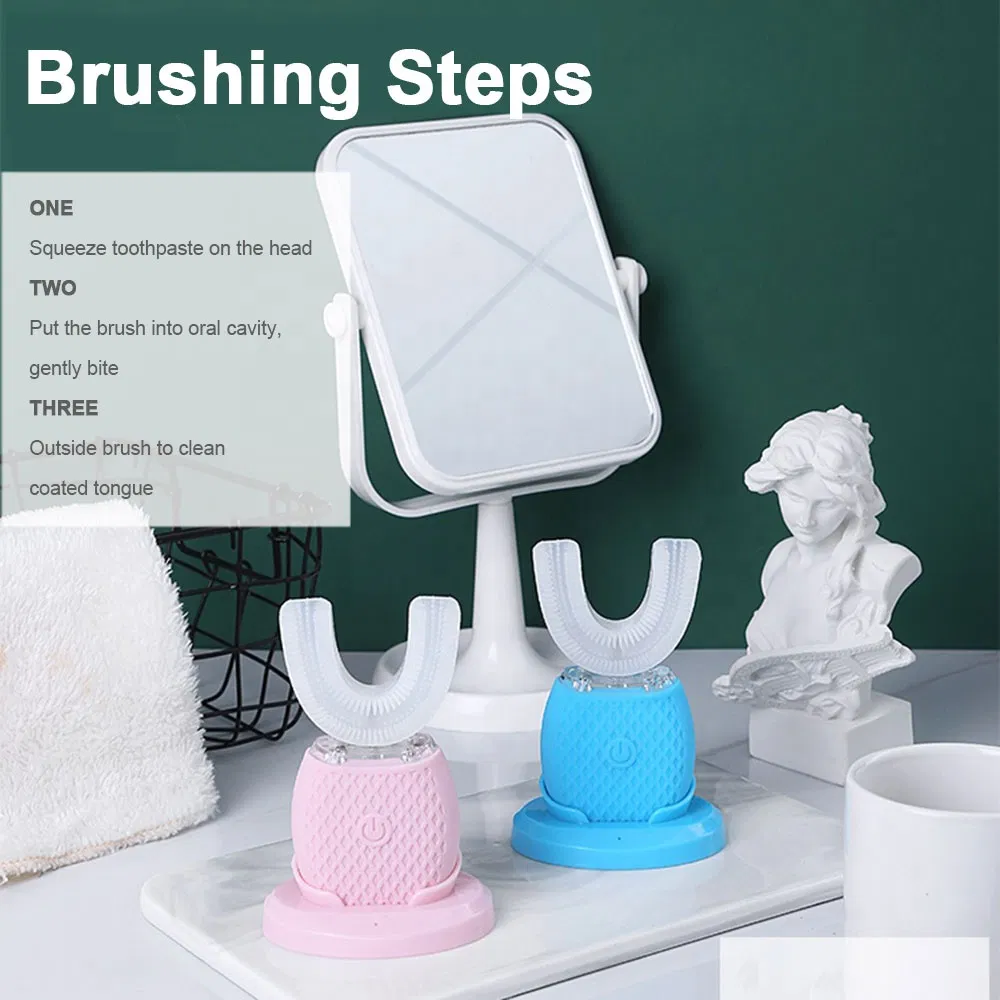 Automatic Electric LED Tooth Brush UV Mouth Type Dental Beauty Teeth Cleaning U Shape Tooth Brush