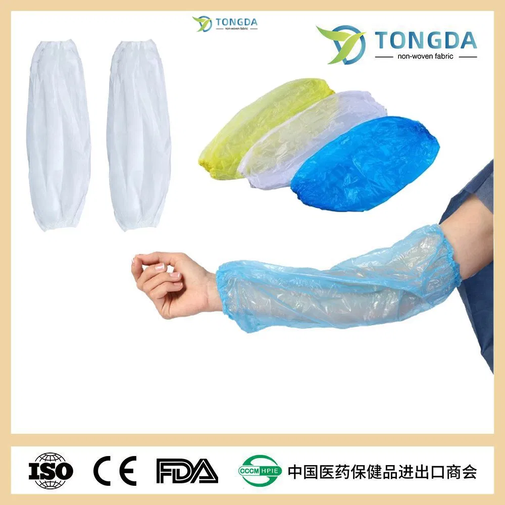 Plastic Disposable Blue PE/CPE Clear Transparent Sleeve Cover Ldpe Waterproof Arm Cover