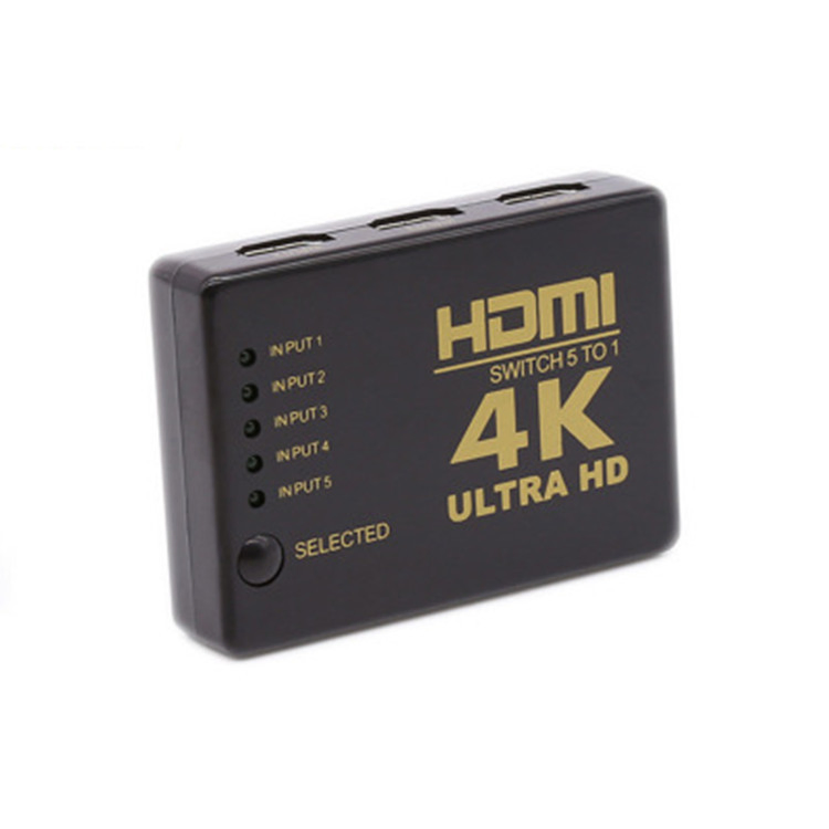 5 Input in 1 Output HDTV Switcher 4K Video Playing with Remote