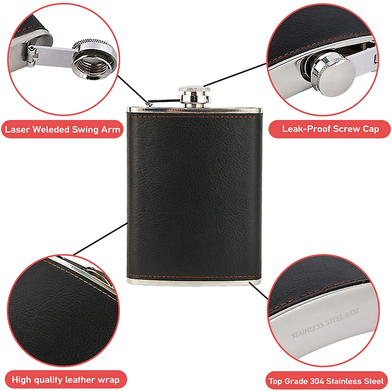 Whisky Wine Pot Outdoor Pocket Stainless Steel Hip Flask Bottle for Old Forester Old Grand-Dad Old Huckleberry