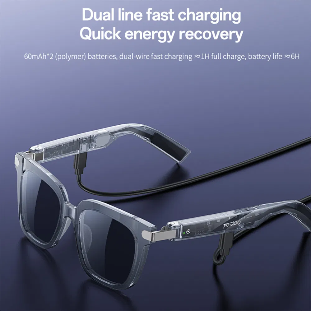 Yesido Io41 Smart Bluetooth Glasses - IP54 Waterproof, HD Call, Open-Ear Audio Comfort
