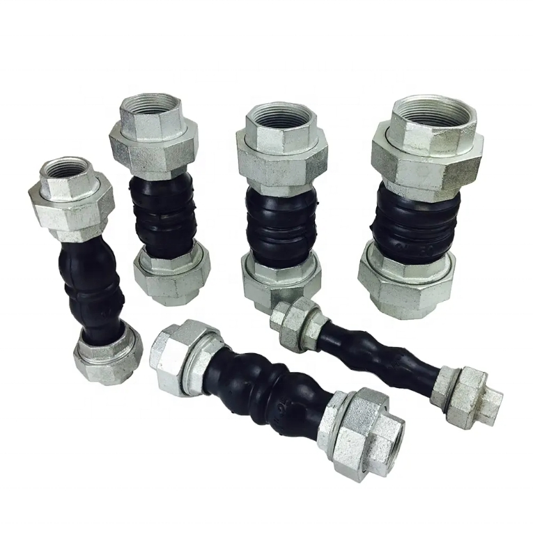 Rubber Pipe Expansion Joints Thread End EPDM Pn16 Thread Union Dismantling Joint DIN ANSI BS GOST Rubber Fexible Joint