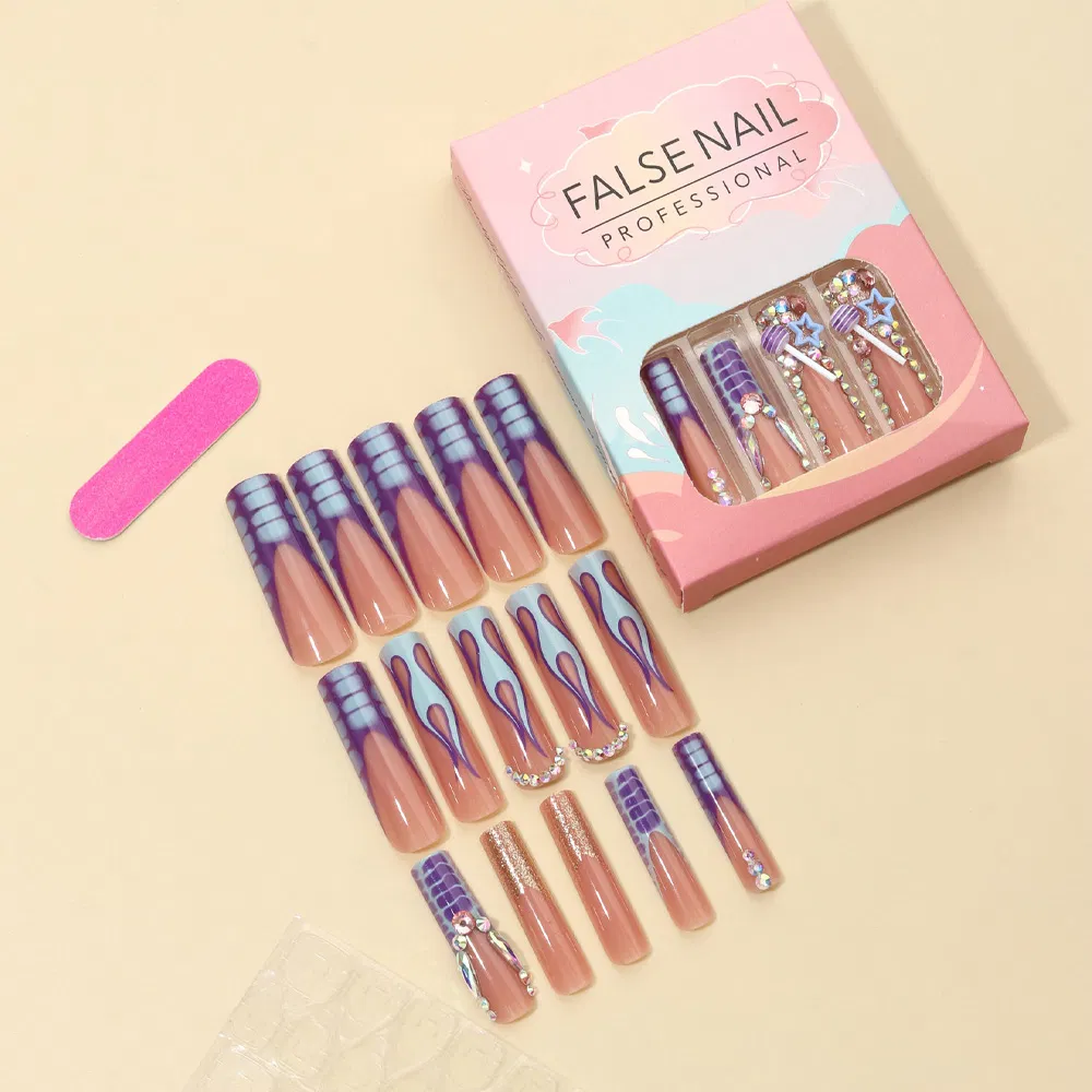 10PCS Luxury Handmade Wholesale Long Acrylic Artificial False Fingernails Fake Press on Nails