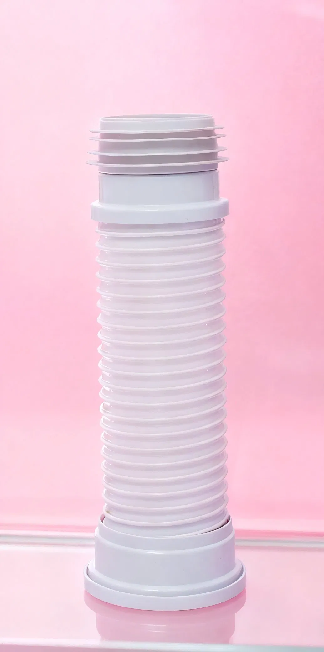 3-Size Adjustable 4'' PP Spring Pan Connector - Lightweight & Durable Plumbing Fitting for Waste