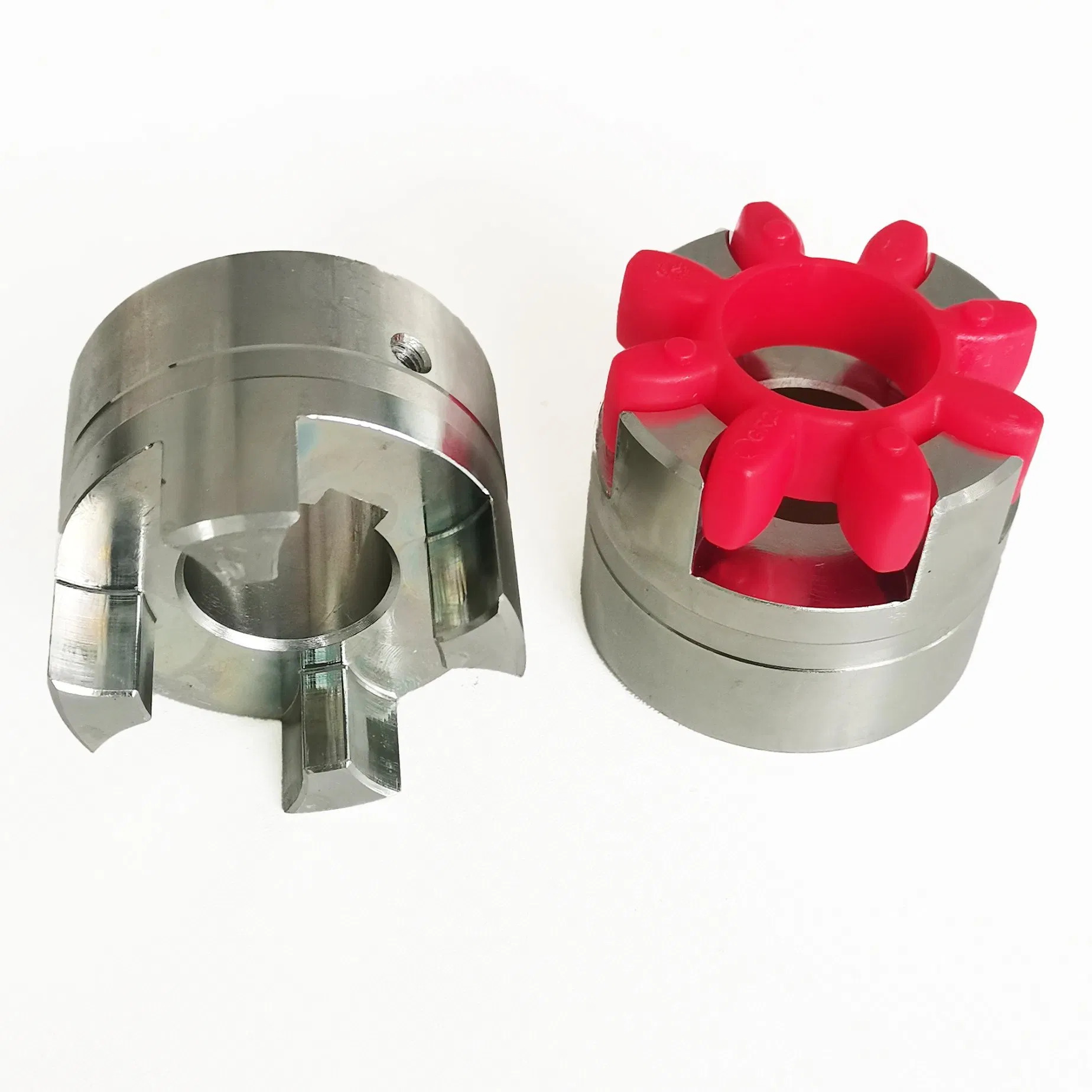 Customized 45 Steel Zinc Plated Star Shaped Elastic Coupling with Polyurethane Coupling Cushion