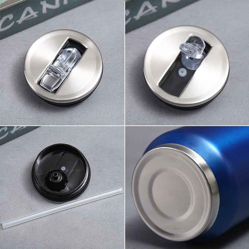 12oz/17oz Custom Stainless Steel Blank Sublimation Cup with Flips Lid and Straw Cola Soda Can Bottle Tumbler