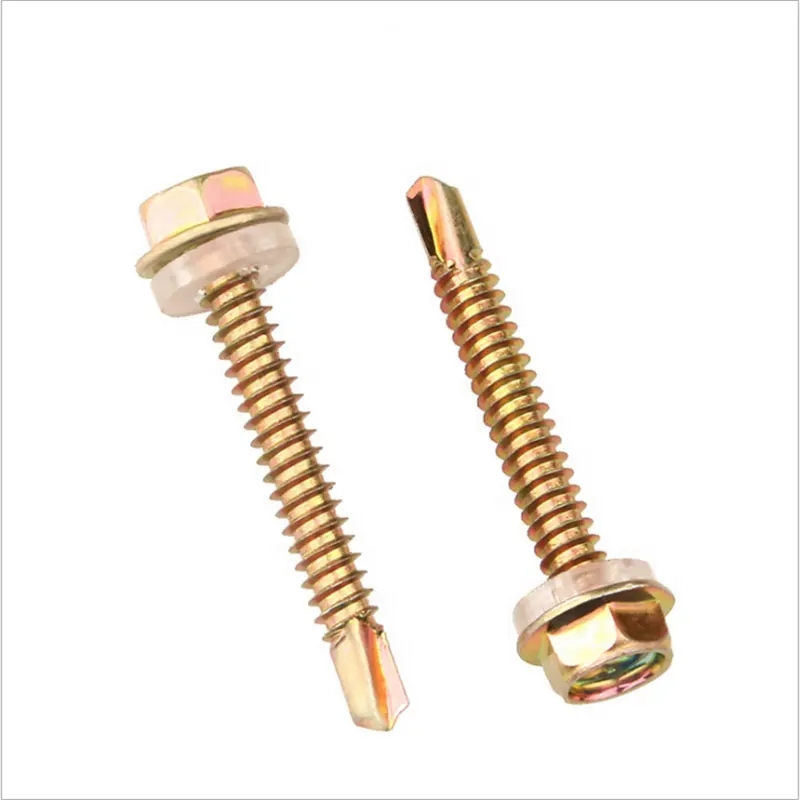 China Wholesale Metal Hex Head Self-Drilling Screw with Plastic Washer DIN7504K
