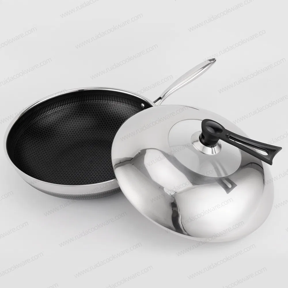 Manufacturer Tri-Ply Non Stick Honeycomb Stainless Steel Kitchen Cookware