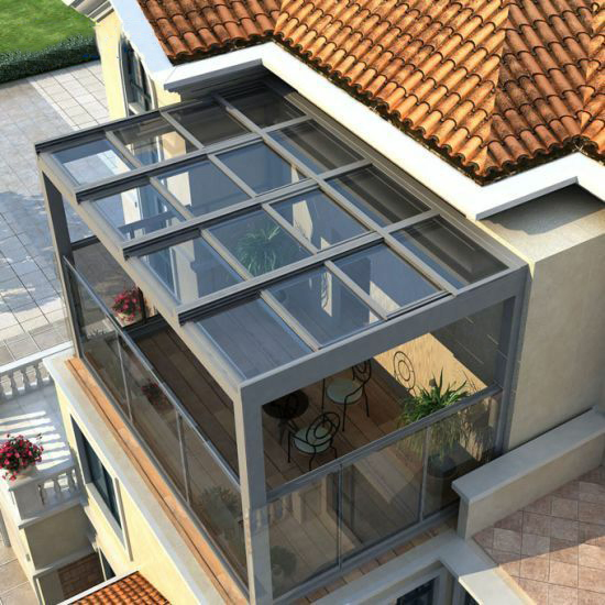 Thermal Break Aluminum Alloy Frame Tempered Glass Sunroom Aluminium Windows and Doors Outdoor Sound/Heat/Water Insulation Sun Rooms for Garden