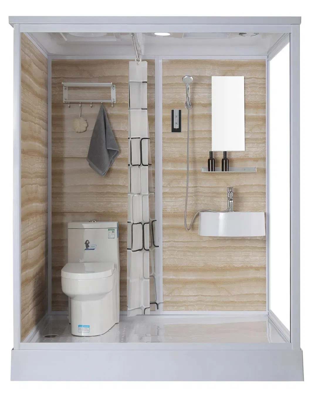 Modular Bathroom / All-in-One Prefab Toilet Suite / Space-Saving Bathroom Furniture