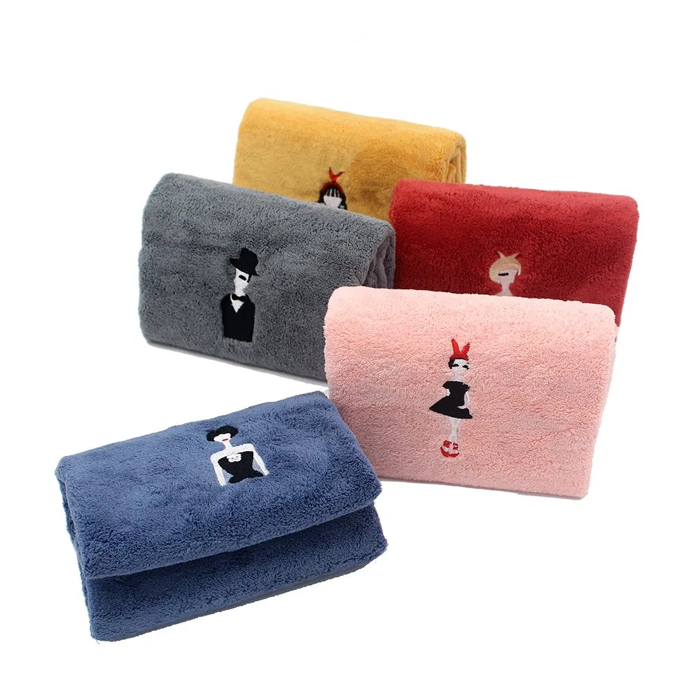 Customised Embroidered Logo Hotel Microfiber Shower Drying Bathing Towel