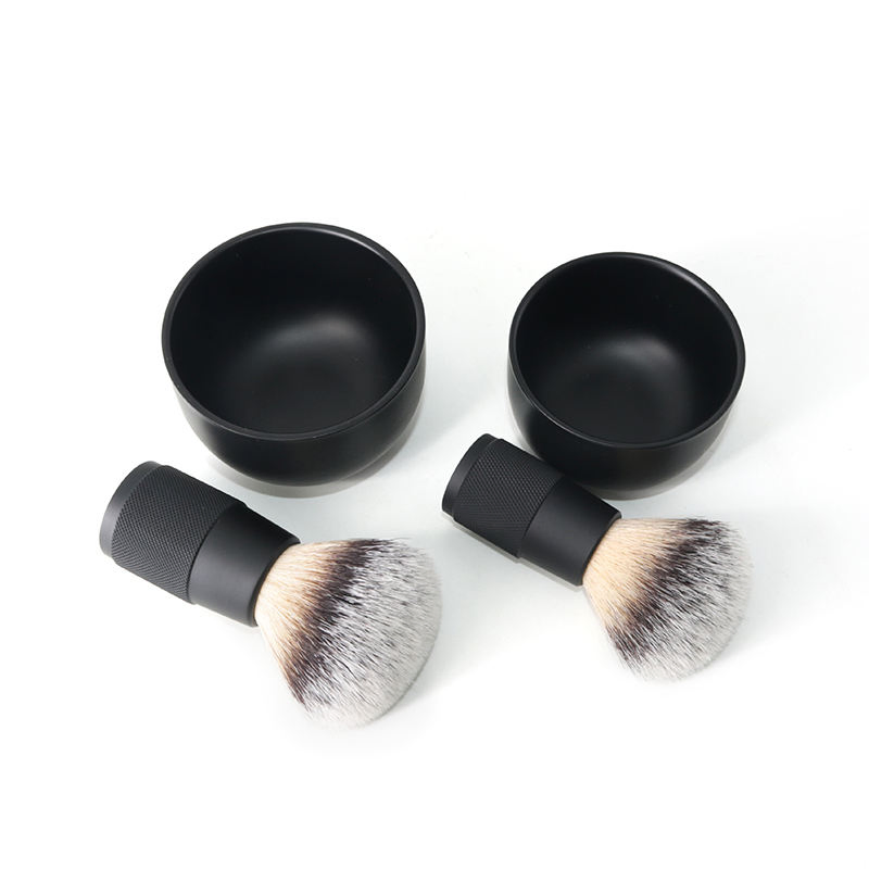 Wholesale Black Silver Shaving Brush Bowl Stainless Steel Beard Grooming Cup Shaving Bowl