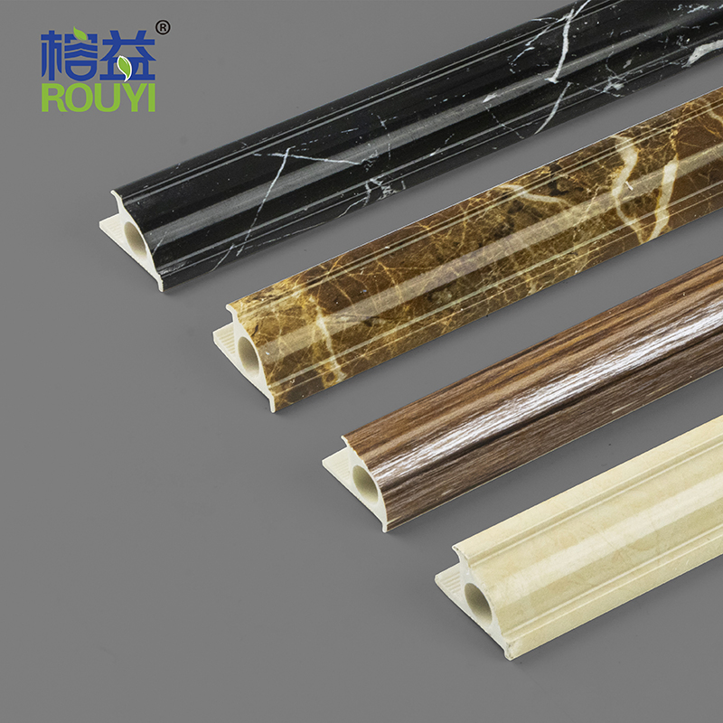 Foshan Rongyi Plastic Marble Texture Edge Decoration Ceramic Round PVC Tile Trim Angle for Wall Corner