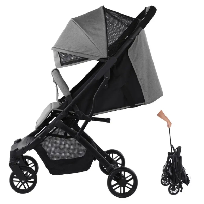 Baby Stroller Can Sit and Lie Down Foldable Buggy Simple and Portable High-View Umbrella