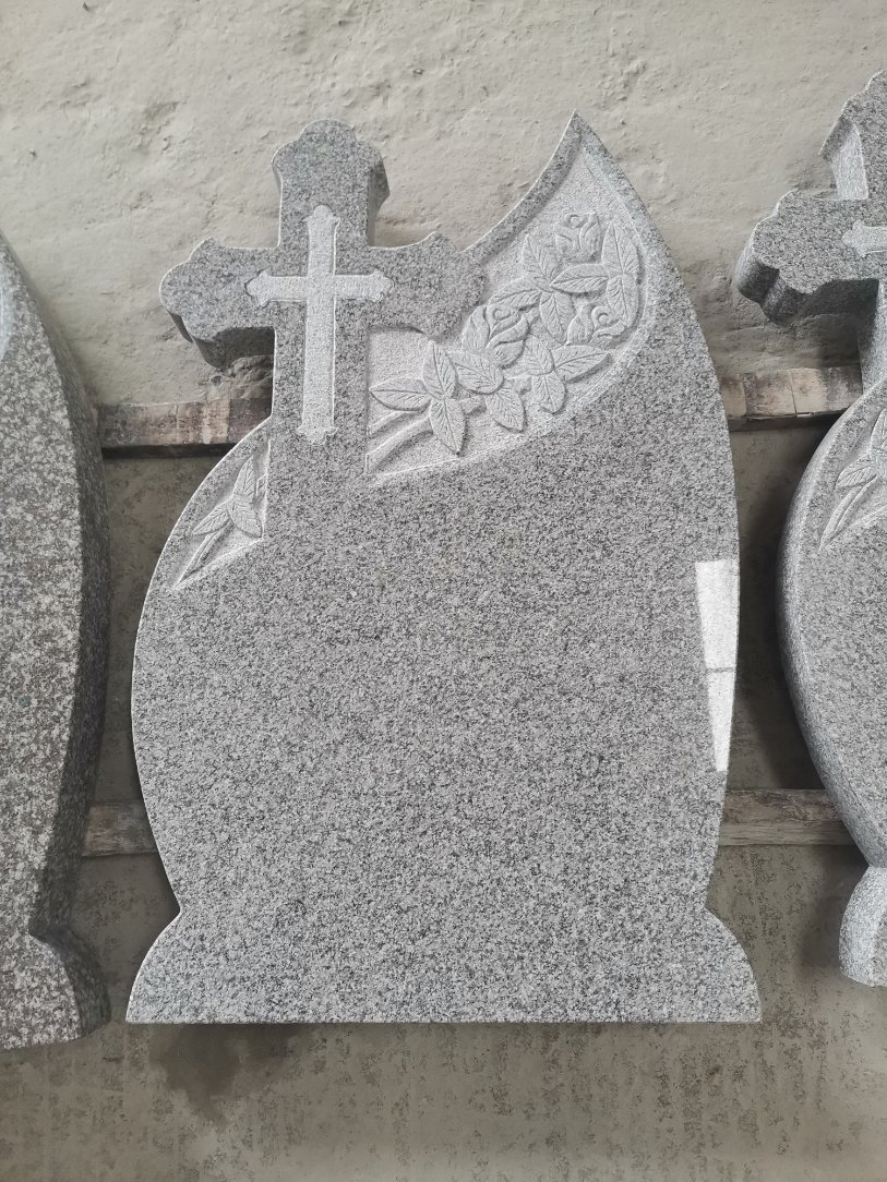 Romanian Style G664/G654/G603 Granite Stone Tombstone Customized Headstone Designs Beautiful Gravestone