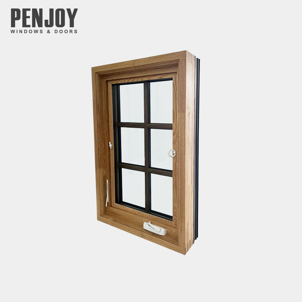Penjoy Factory Price Aluminum Clad Wood Casement Window for Home