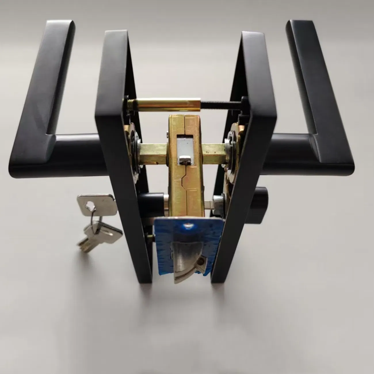 Mechanical Single Tongue 5050 with Key Interior Three-Bar Set Wooden Aluminum Alloy Bathroom Door Lock