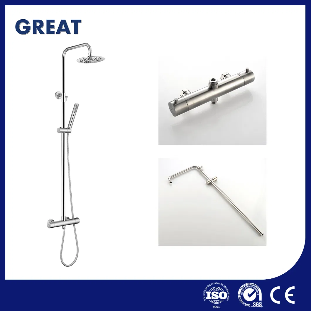 Great Wall Mounted Bath Tub and Shower Faucet Wholesale Shower Column System China GLS4926 Wall Mounted Shower Column Brushed Gold Shower Panel Column Supplier
