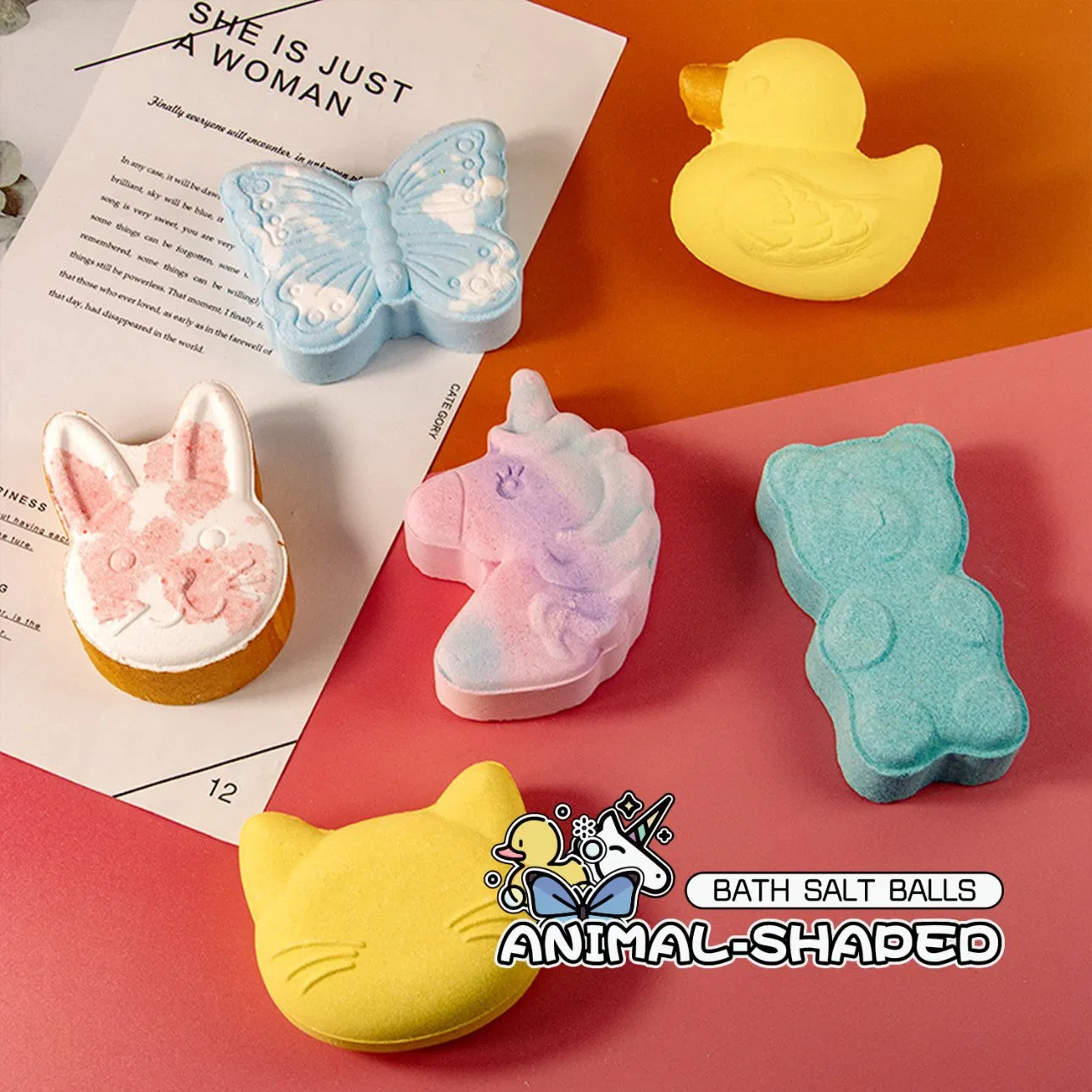 OEM Wholesale Soft and Smoothing Animal-Shaped Bath Salt Balls