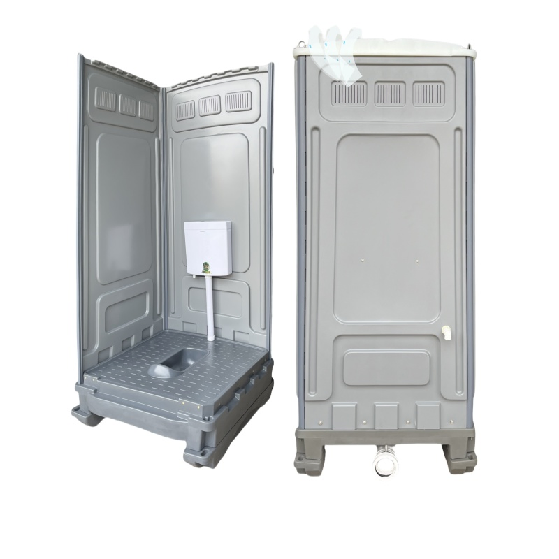 Prefabricated Plastic Squat or Direct Flush Portable Toilet
