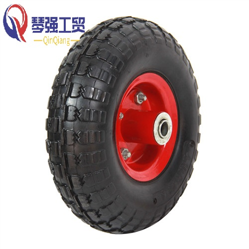 10 Inch 3.50-4 Pneumatic Inflatable Rubber Tire Air Wheel for Hand Truck Trolley Lawn Mower Spreader