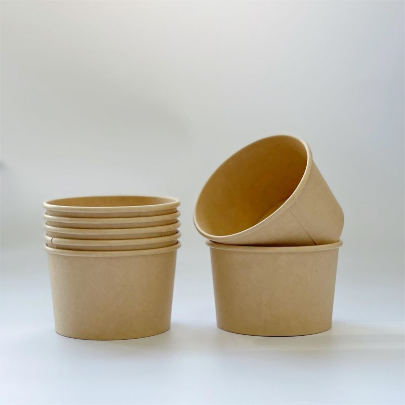 Ice Cream Sundae Cups with Lids Disposable Paper Dessert Bowls and Party Supplies Cups