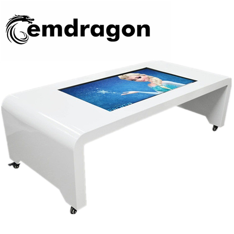 Ad Screen Multi Points Touch Table 43 Inch Promotional Stand-Alone Multimedia Internet Kiosk Full Color LED Bunting for Advertising
