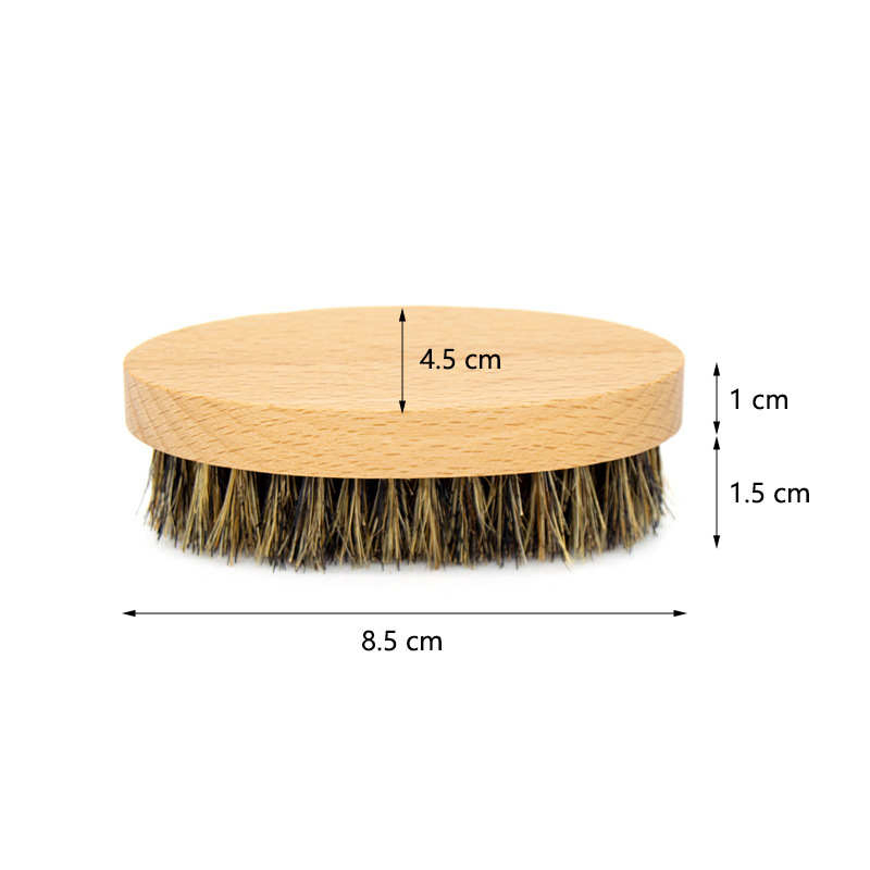 Men's Facial Cleanser Beard Brush Soft Bristle Pig's Mane Facial Cleanser Brush Wooden