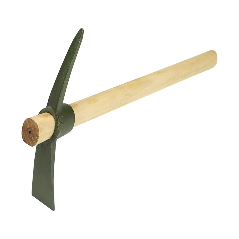 All Steel Cross Multifunctional Digging Tool Vegetable Planting Wooden Handle Pickaxe
