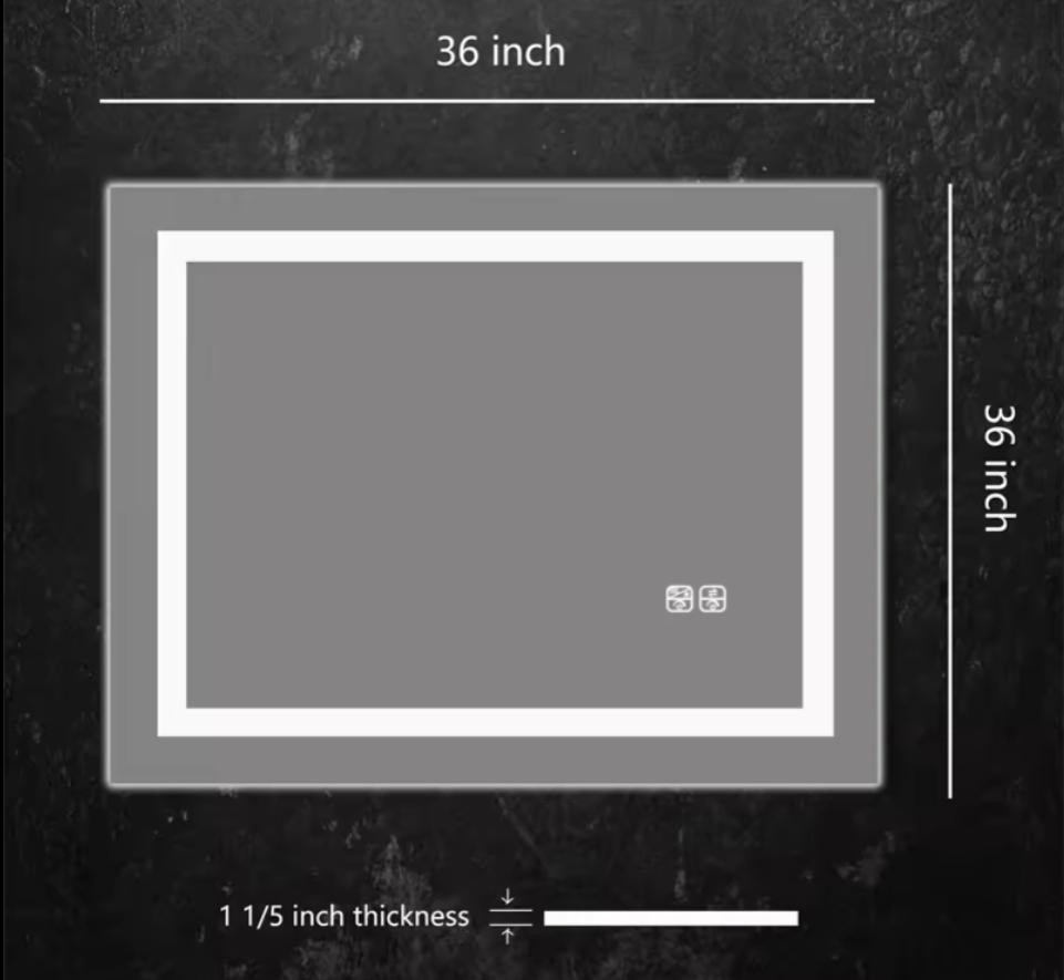 Elegant Rectangular LED Display Mirror with Tempered Glass